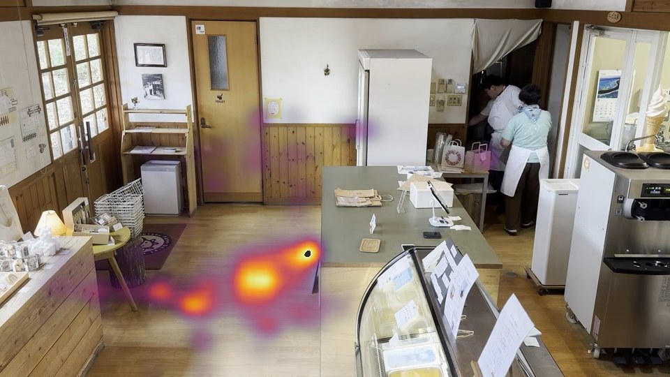 客の滞在ヒートマップ